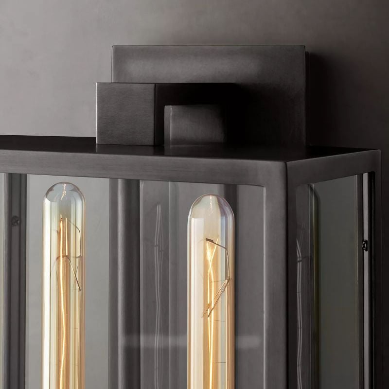Classic Beckman Vintage Wall Sconce - Steel & Glass Linear Design