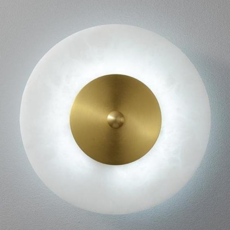 Minimalism Alabaster Doppelscheiben-Wandleuchte