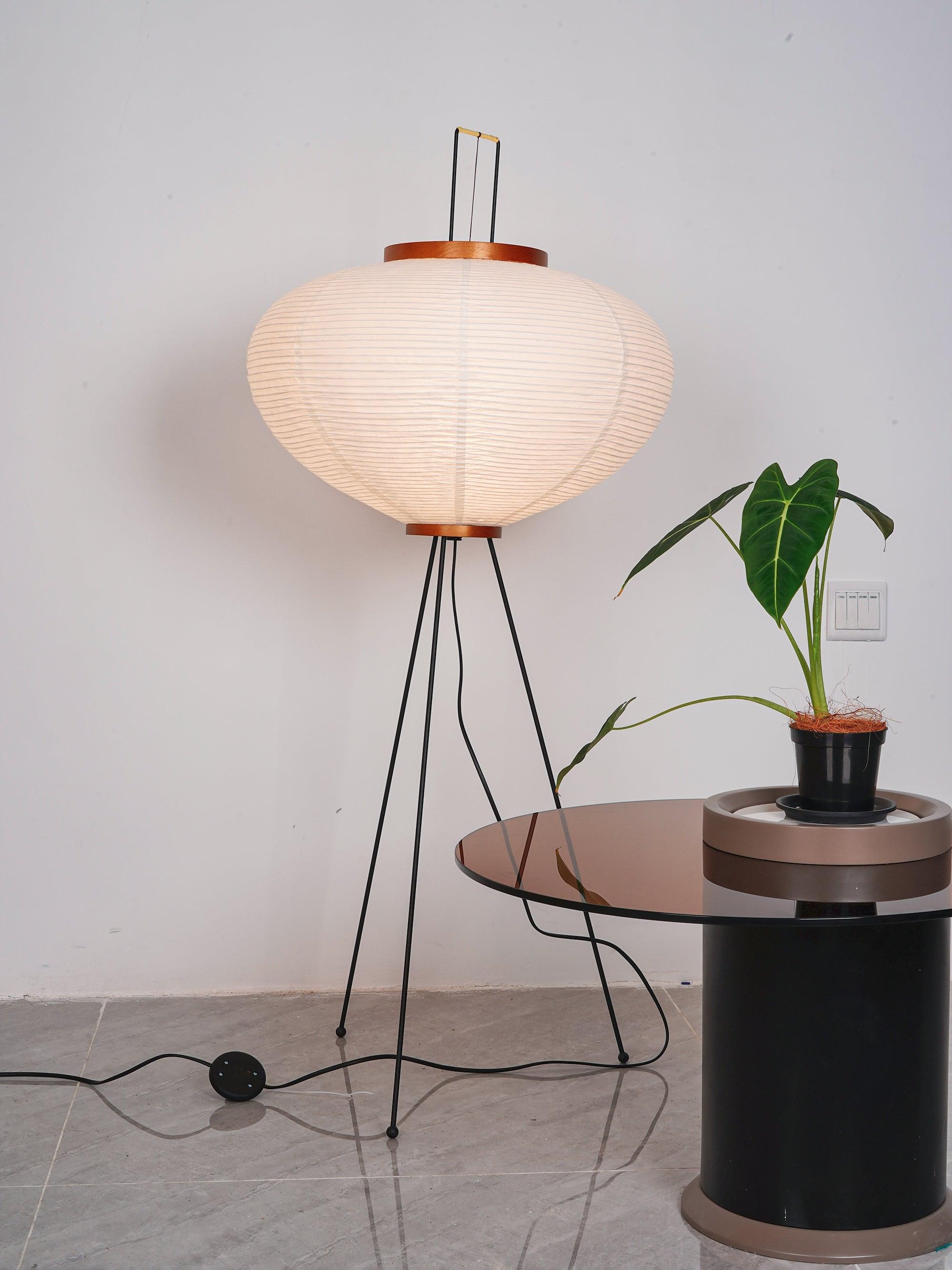 Rice Paper Floor Lamp - Bamboo Frame Soft Light for Living Room