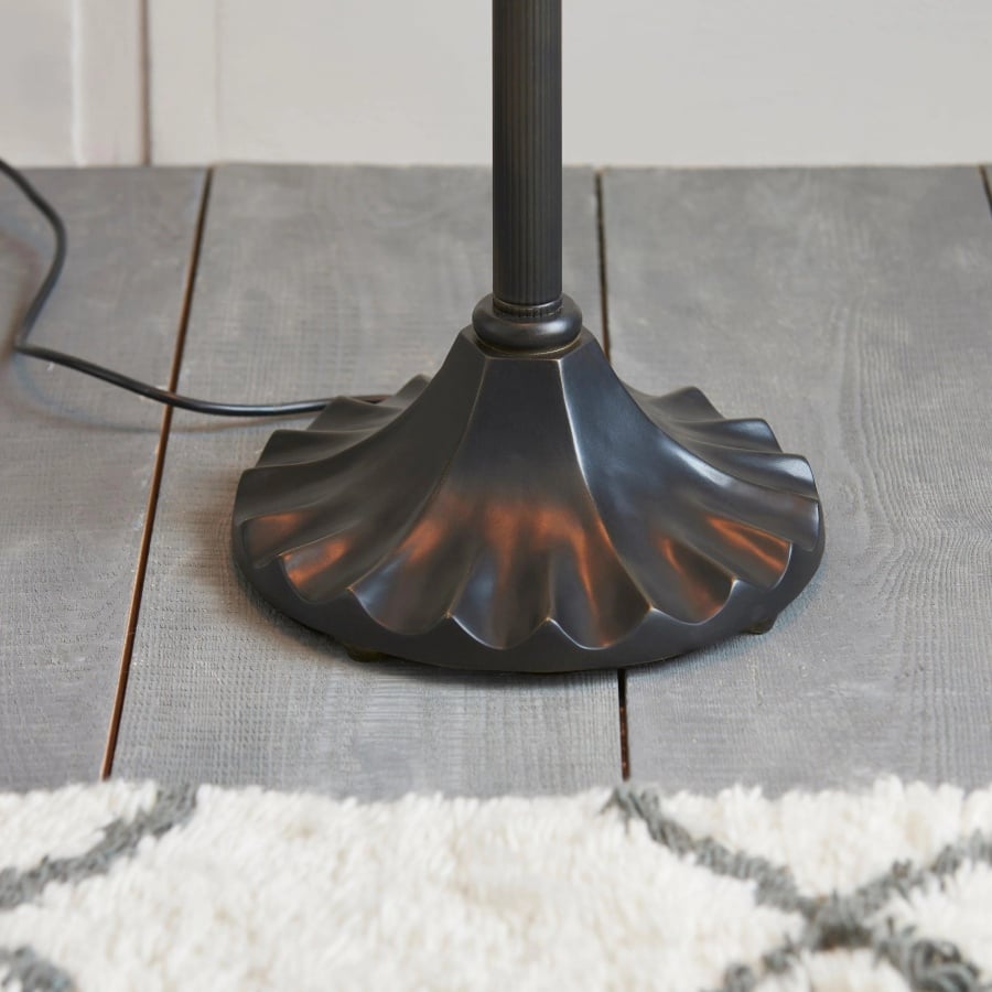 TiffStar Art Glass Floor Lamp with Ornamental Pattern Shade – Standing Light for Living Rooms