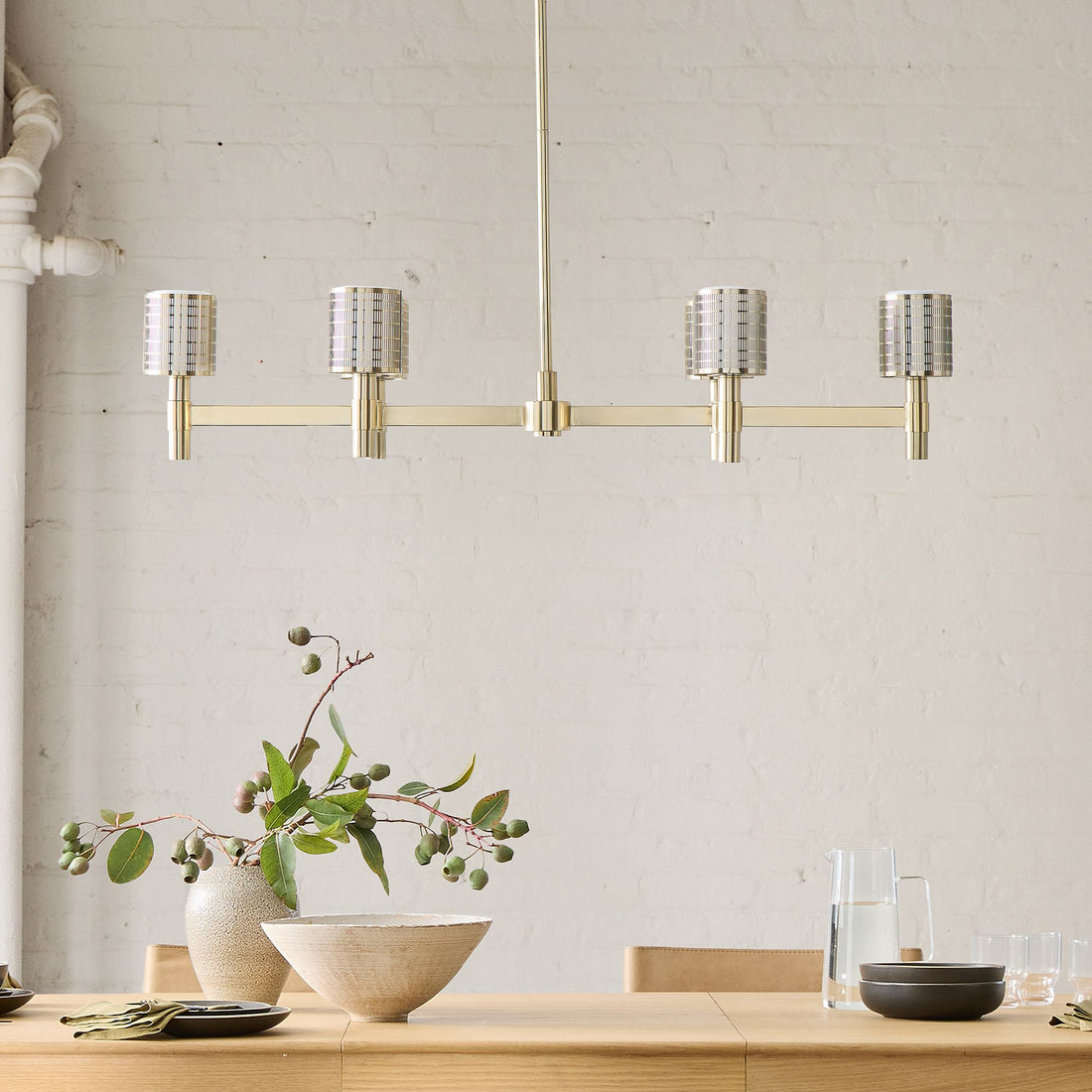 Galvia Adjustable Metal Chandelier  - 6-Light Champagne Bronze Design