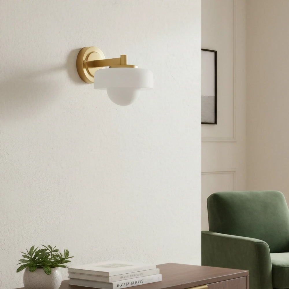 Zirvos Retro Globe Glass Wall Sconce – Elegant Brass-Inspired Shade Wall Light for Corridor