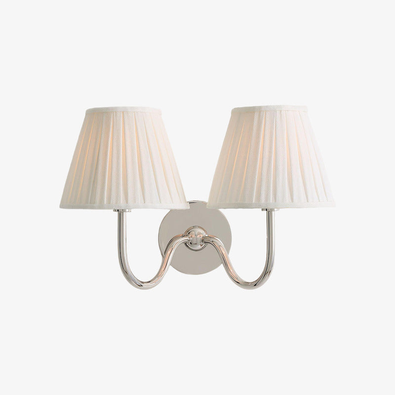Luvora Pleated Shade Wall Lamp – Modern Brass Linen Lighting