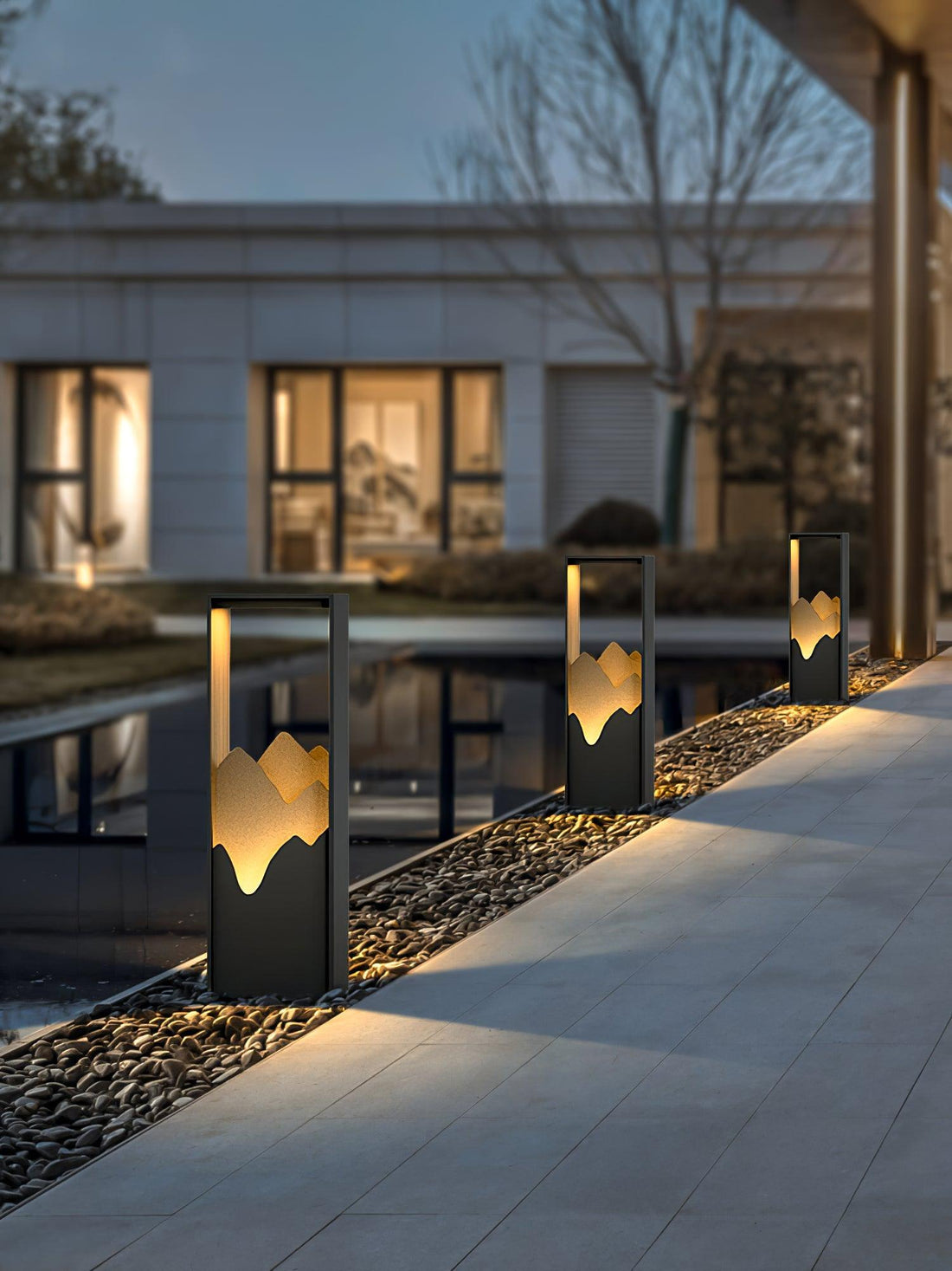 Modern Solar Outdoor Light - Square Lamp Stainless Steel for Garden