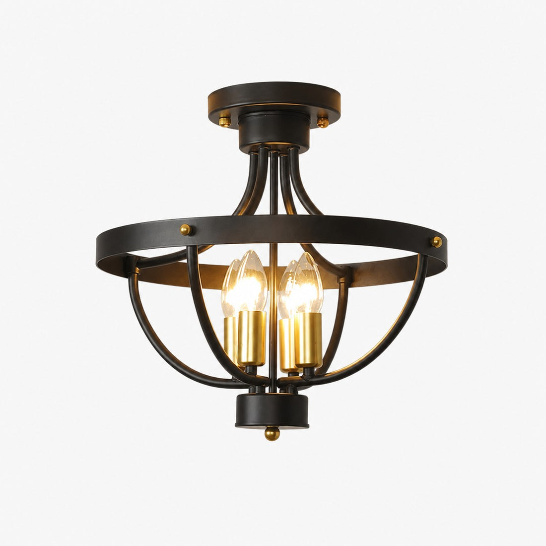 Vintage Farmhouse Semi Flush Mount Ceiling Light