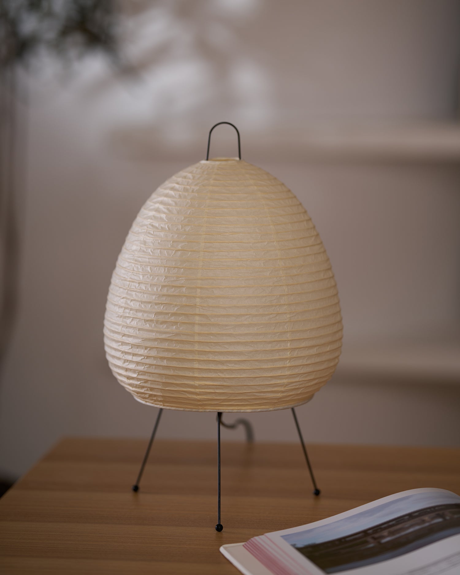 Japanese-Inspired Paper Table Lamp - Mulberry Paper Lamp for Bedroom