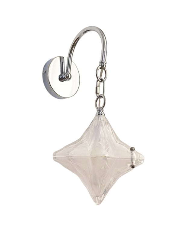 Art Deco Stern Wandleuchte - Milchglasleuchte für den Flur - Astris Selene