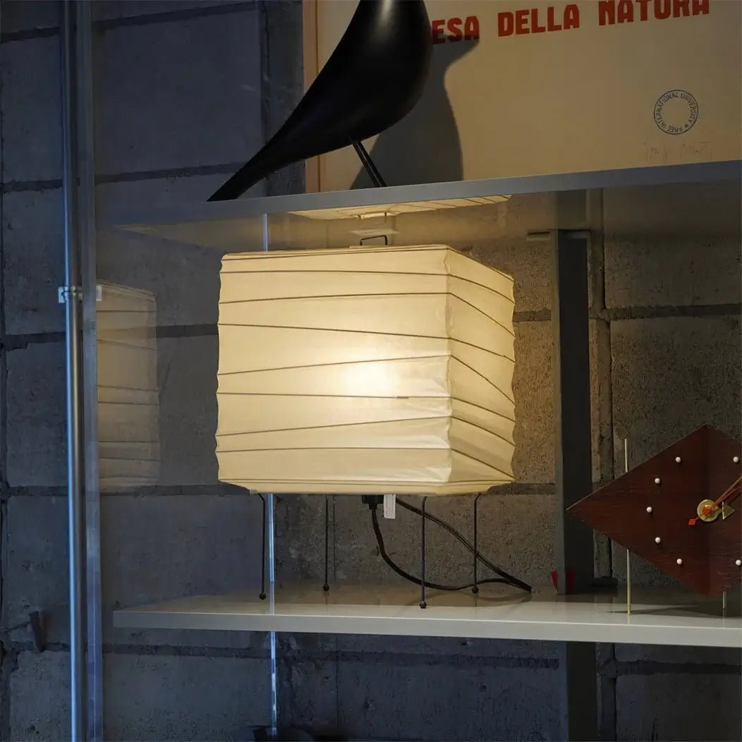 Minimalist Cube Table Lamp - Paper Lantern Inspired Lamp for Bedroom