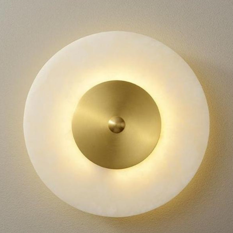 Minimalism Alabaster Doppelscheiben-Wandleuchte