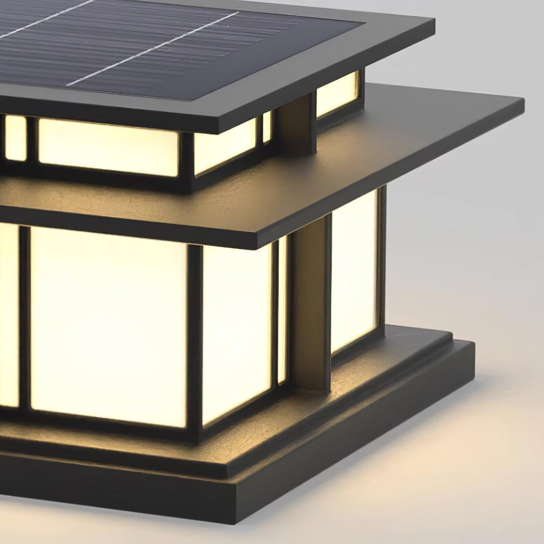 Solar-Säulenleuchte für den Außenbereich – wasserdichte moderne Pfostenlampe für Wege