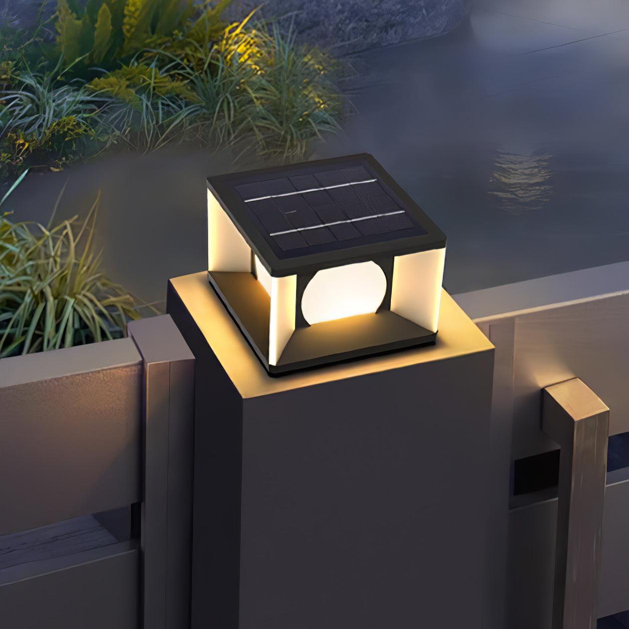 Eclipse Cube Outdoor Post Light - Weatherproof Garden & Pathway Lighting