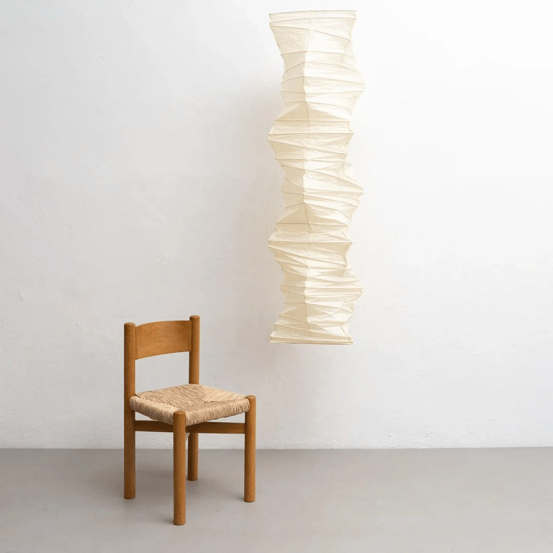 Strukturierte Washi-Papier-Kabelpendelleuchte