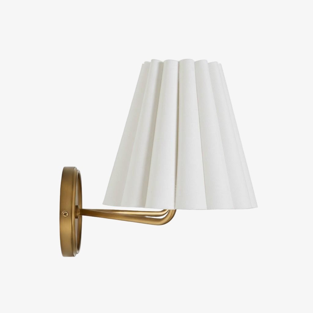 Ruffmeto Fabric Wall Sconce – Featuring Pleated Detailing on a Sculptural Metal Frame for Study or Hallway