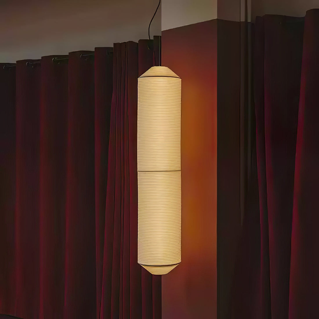Hängelampe aus Maulbeerseide – Warme LED-Beleuchtung für Wohnzimmer