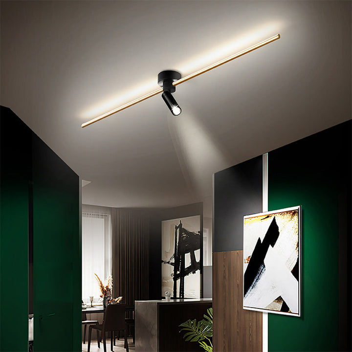Gold Aluminum Ceiling Light - Modern Rotatable LED Spotlight