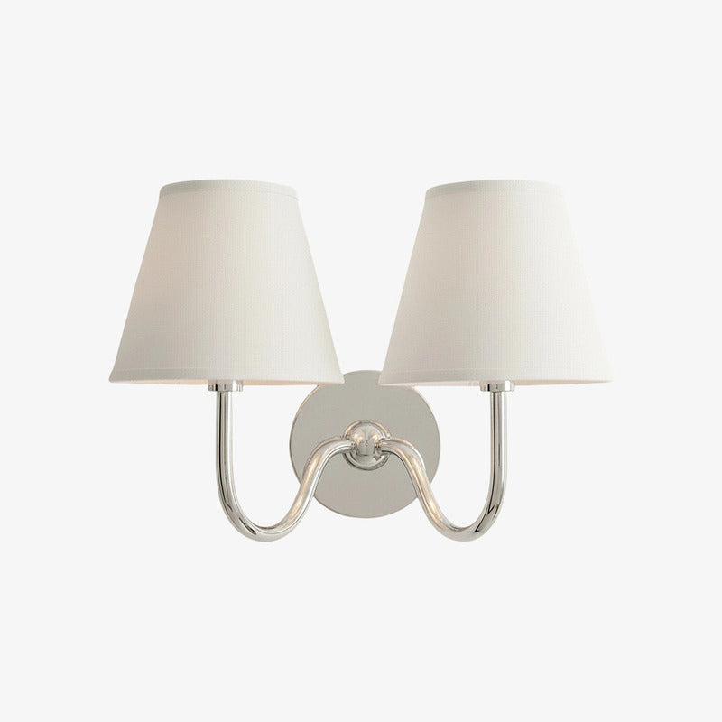 Luvora Pleated Shade Wall Lamp – Modern Brass Linen Lighting