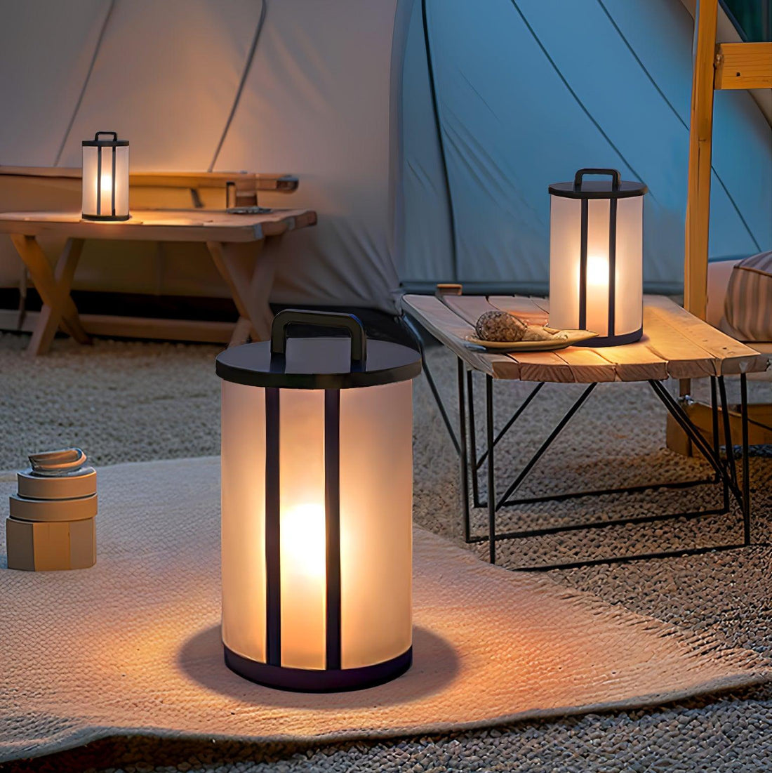Runde Laterne Außenlampe - Acrylsäule Warmes Licht für den Gang