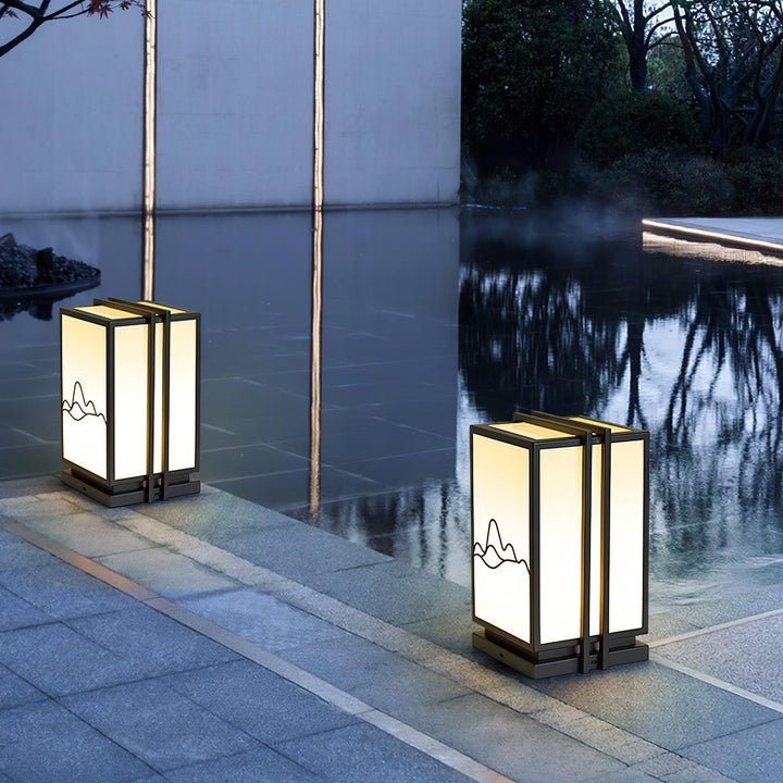 Mountain Outdoor Post Light - Stainless Steel Acrylic Minimalist Lamp