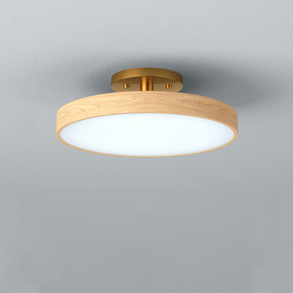 Round LED Ceiling Light - Modern Brown Acrylic Lamp for Bedroom