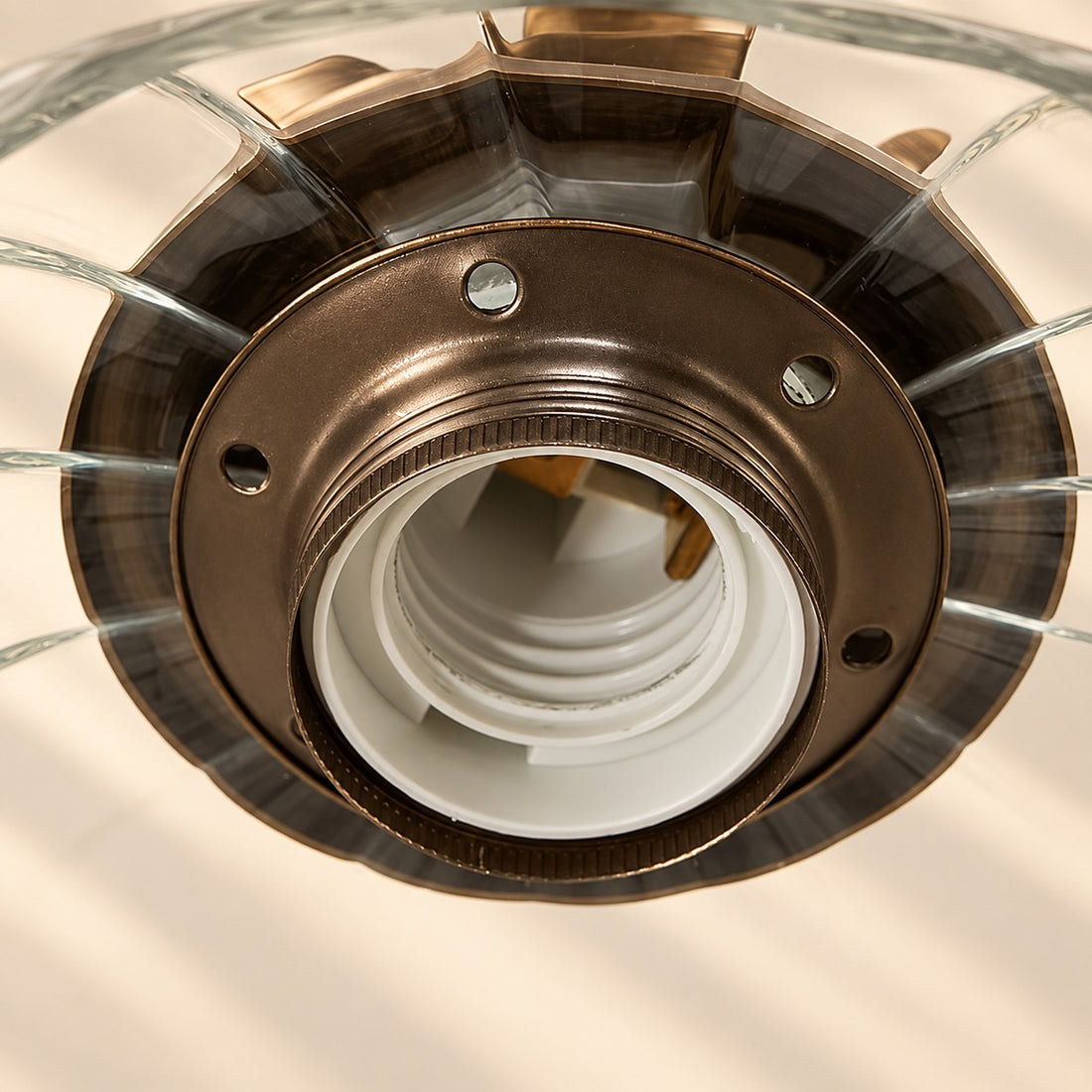 Vintage Fluted Glass Pendant Light for Kitchen & Dining
