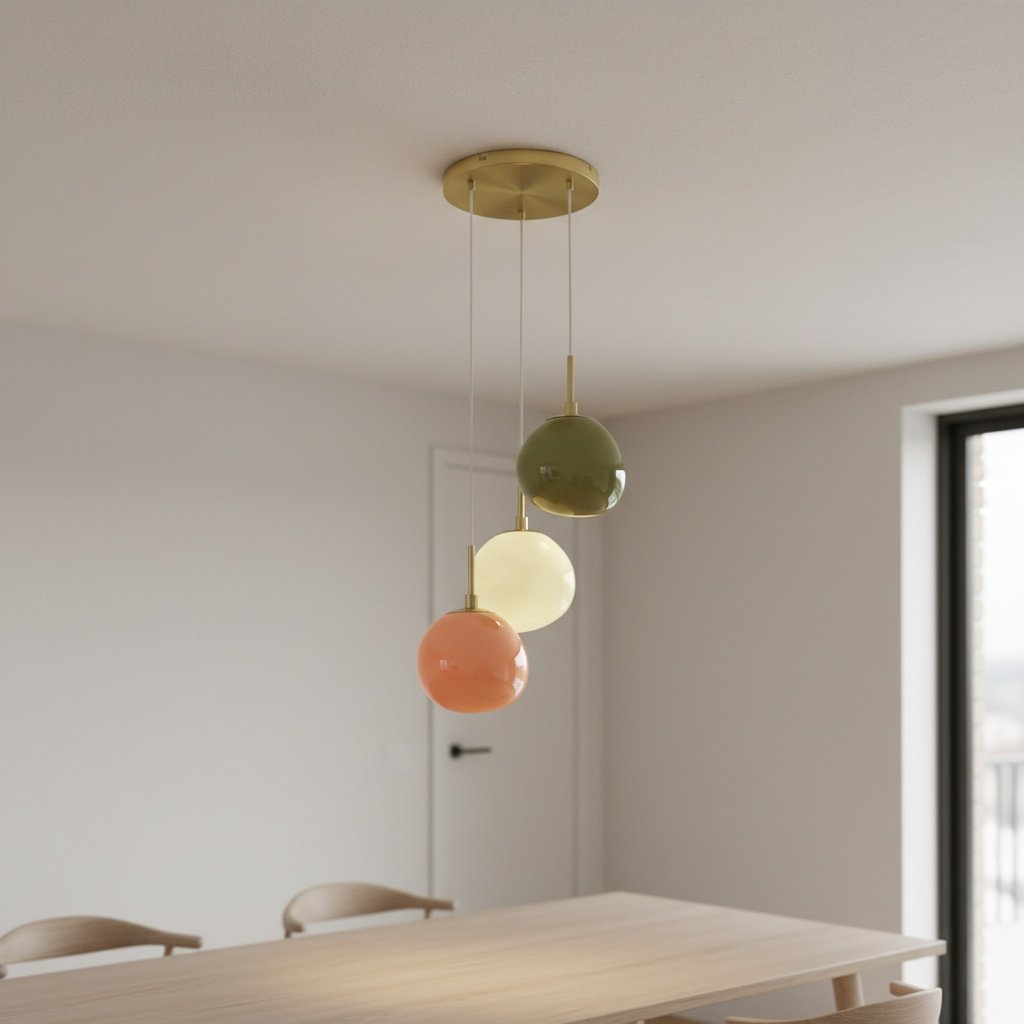 Multi-Shade Opal Glass Pendant - Cluster Hanging Lamp