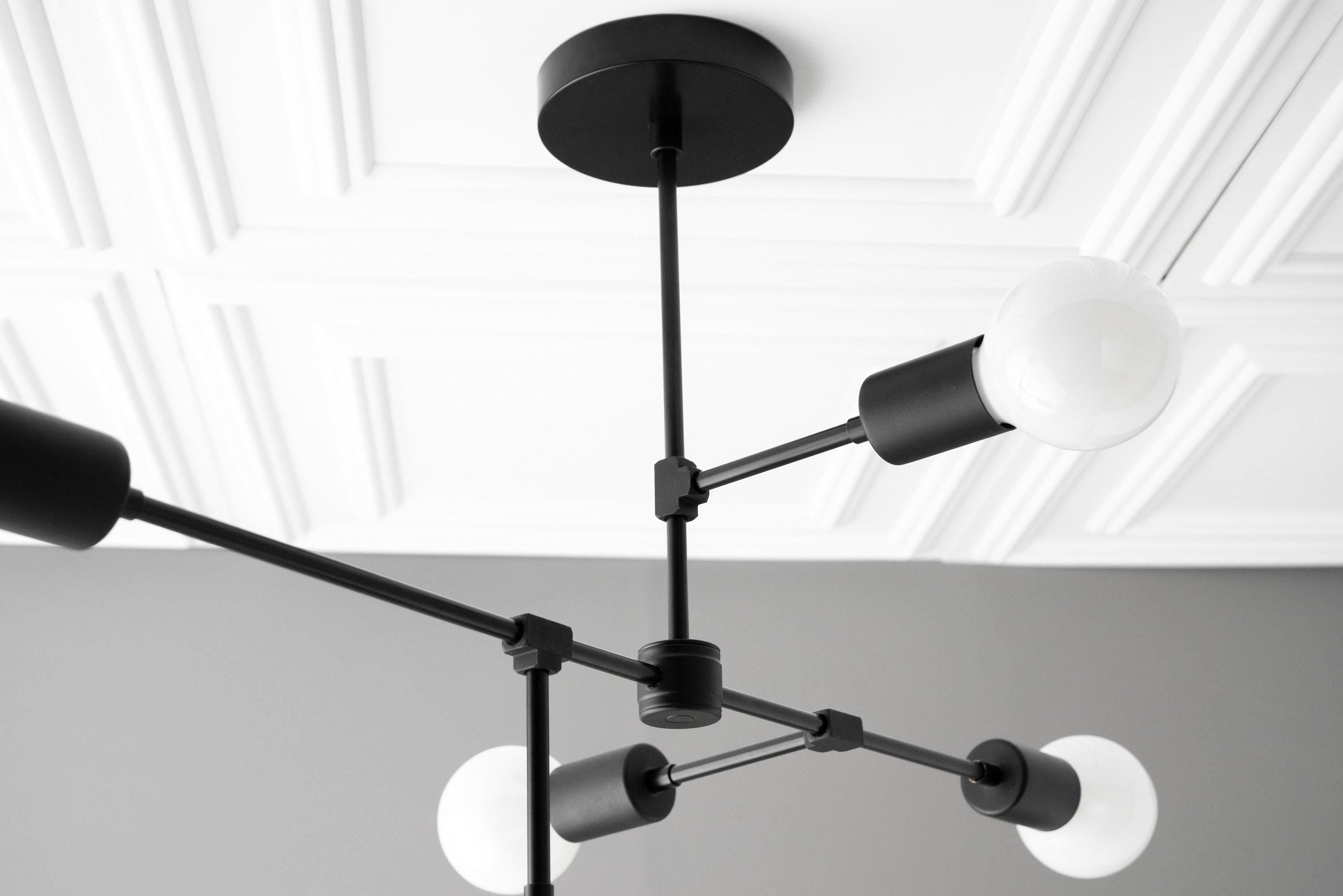 Mobilux Line 5 Light Chandelier - Modern Ceiling Hanging Lamp for Dining Room