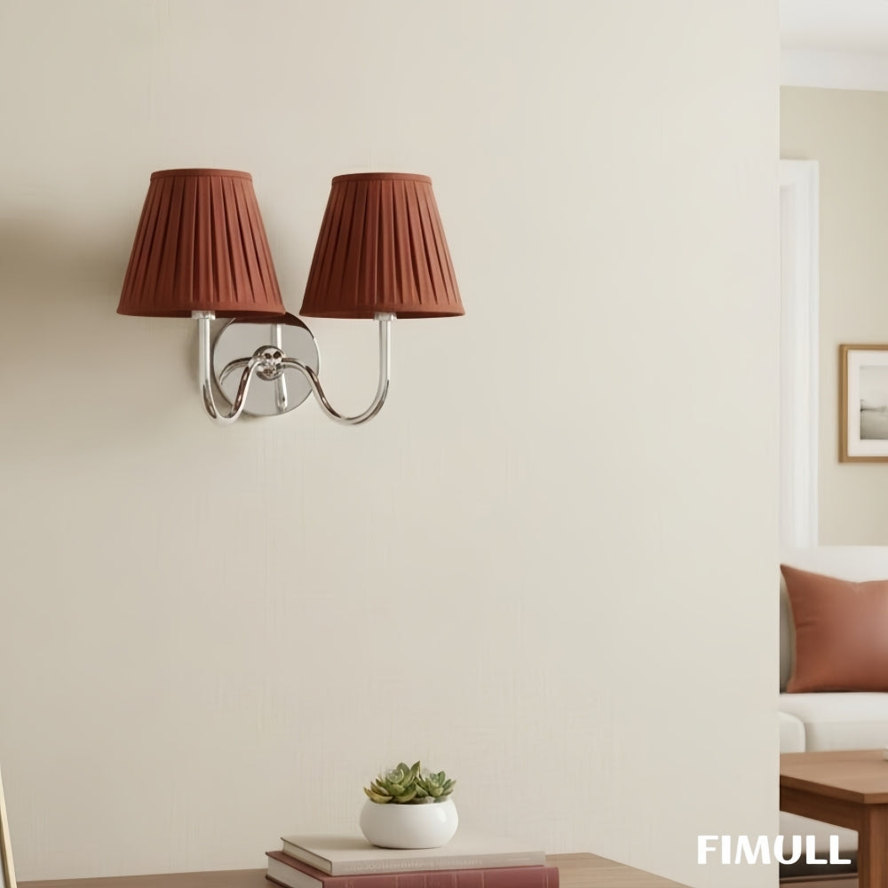 Luvora Pleated Shade Wall Lamp – Modern Brass Linen Lighting