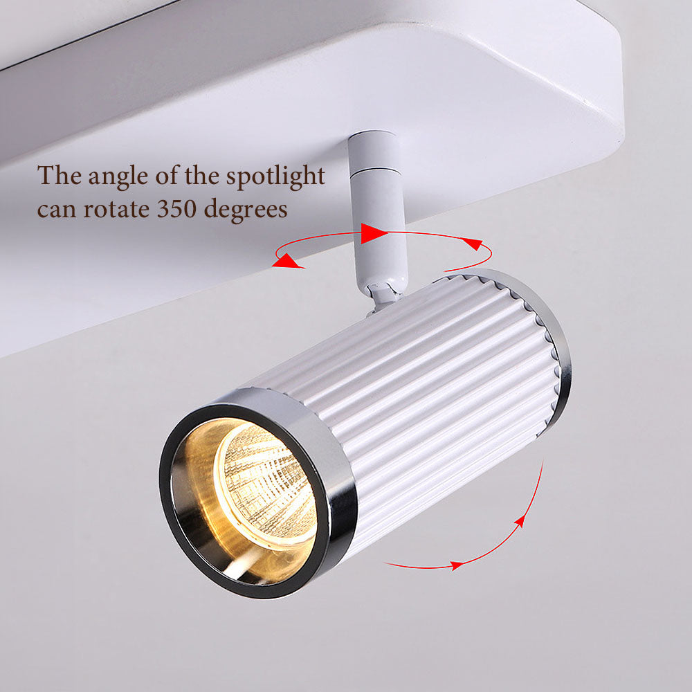 White LED Track Ceiling Light - Simple Metal Modern Adjustable Fixture