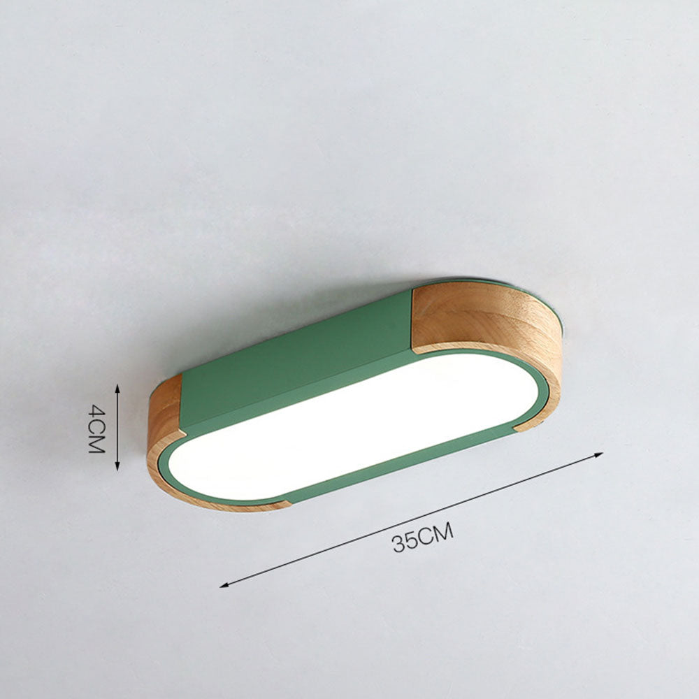 Minimalist Hallway Ceiling Light – Wood & Metal Modern Fixture