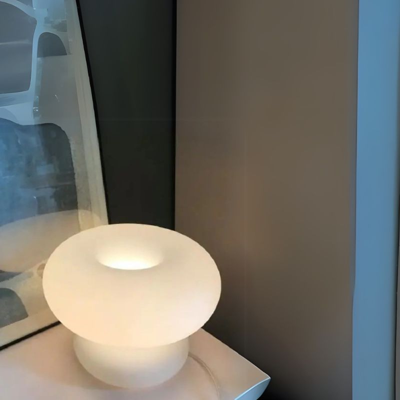 Mushroom Bauhaus Milky Glass Table Lamp