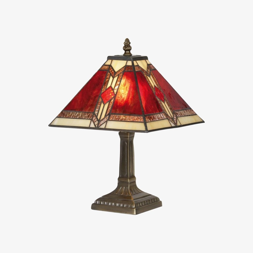 TiffStar Tischleuchte aus Buntglas – Buntglas im Vintage-Stil, geeignet für Schlaf- und Wohnzimmer