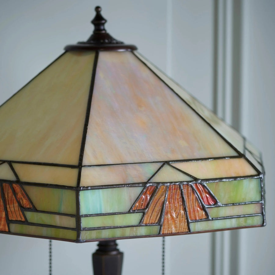 TF Nevada Geometric Stained Glass Table Light – Table Lamp for Living Rooms and Bedrooms