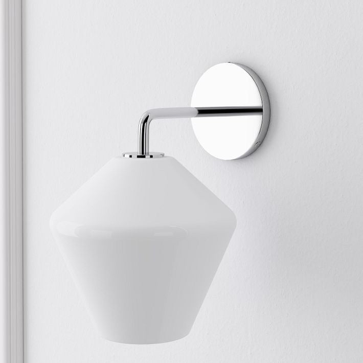 Merin Sculptural Milk Glass Geometric Wall Lamp