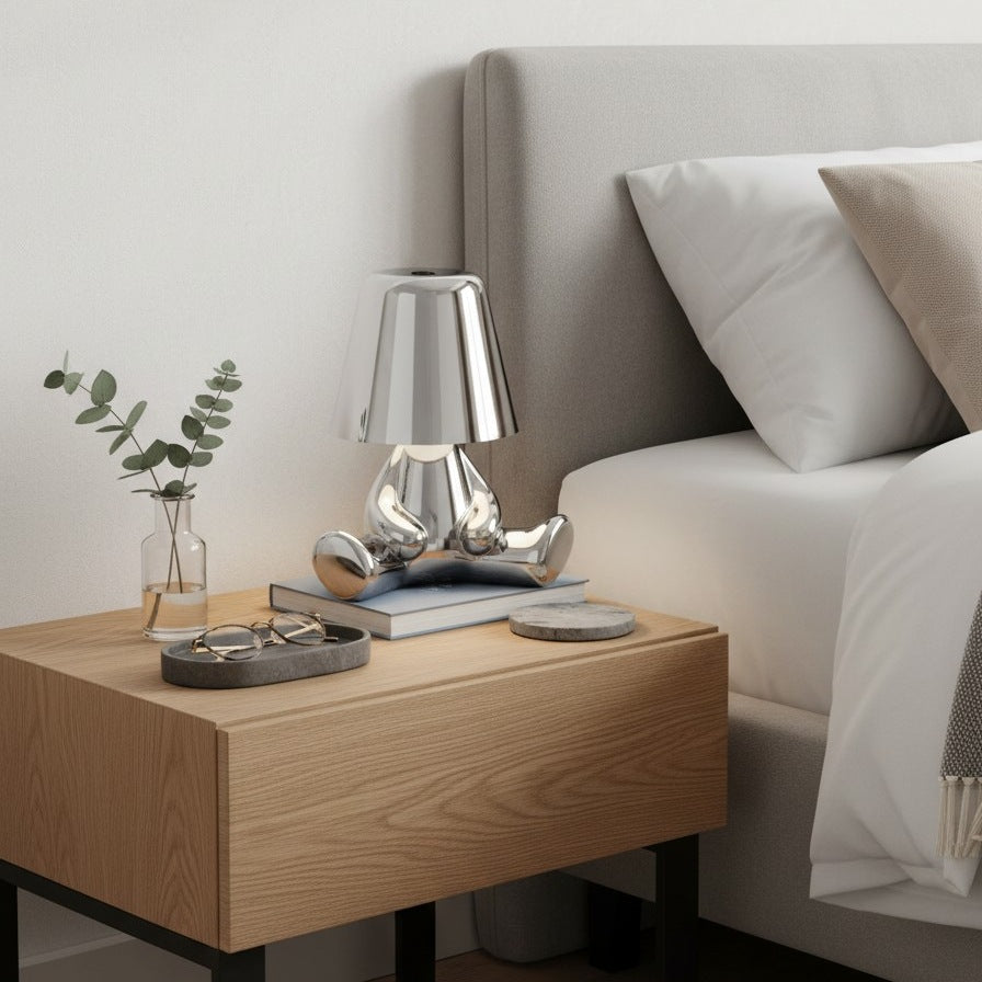Aurabrova Rechargeable Human Figure Table Lamp – Modern Aluminium Lamp for Living Room