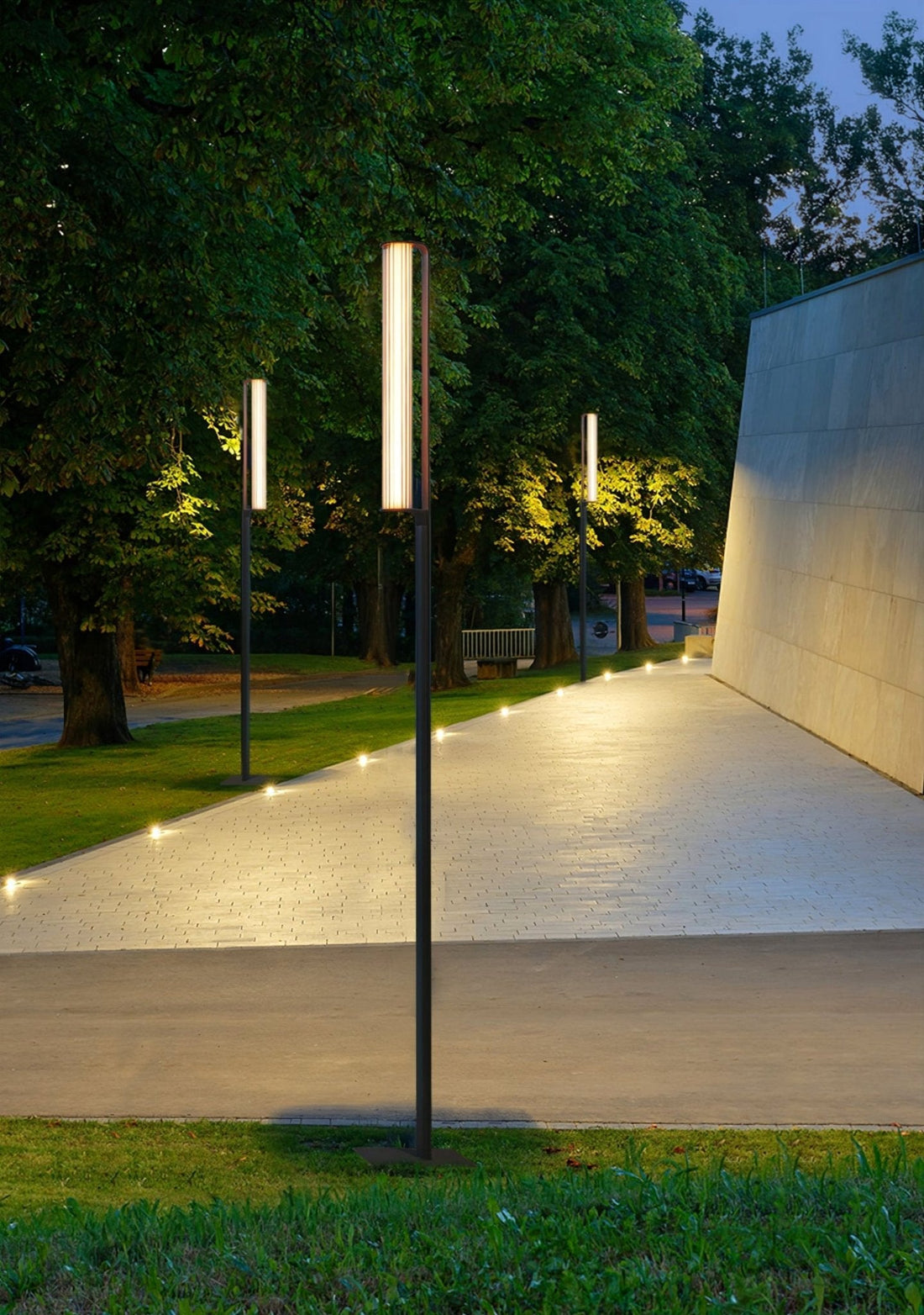 Outdoor Post Lamp - Modern Arc LED Light for Garden, Patio, or Walkway
