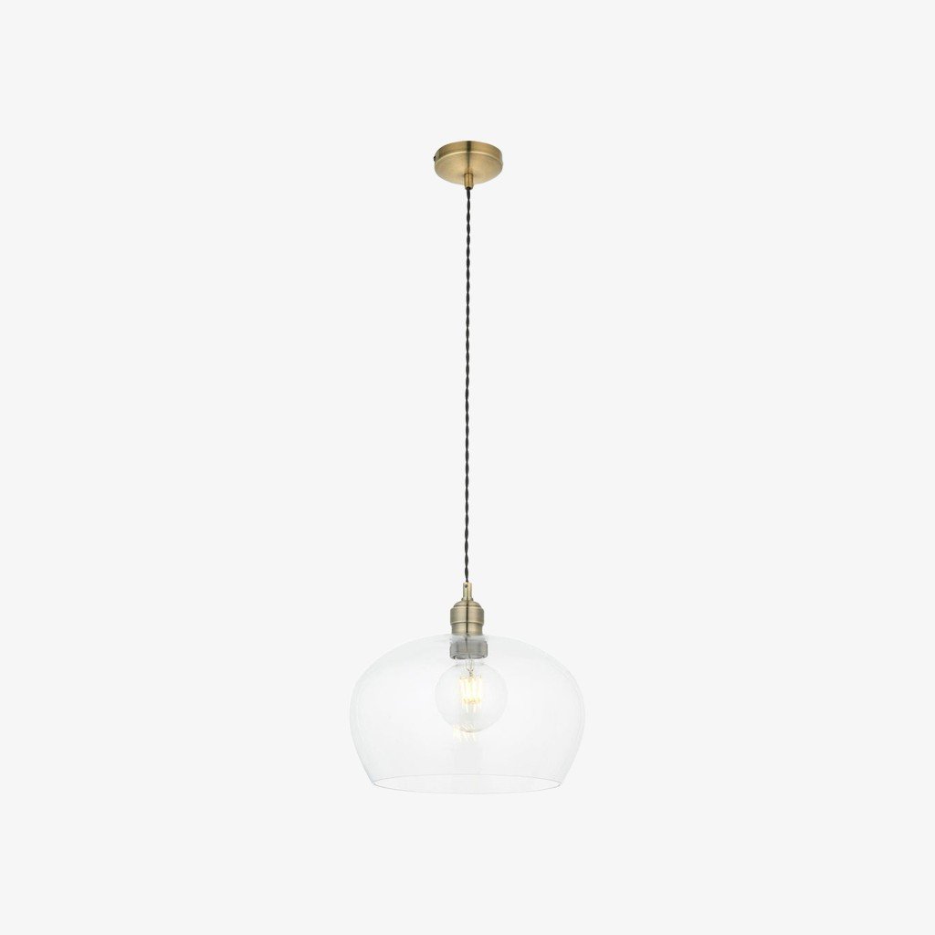 Clarione Height-Adjustable Glass Pendant Light - Classic Art Deco Light