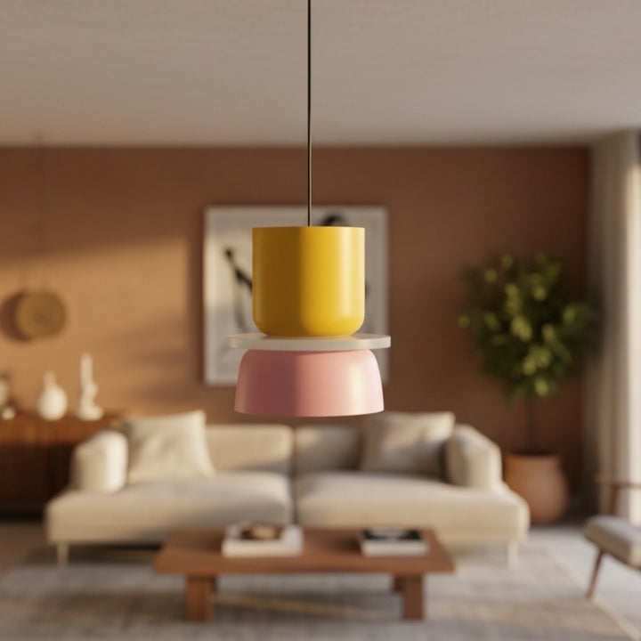 Acrybowlia Sculptural Acrylic Pendant Lamp with Colorful Layered Bowl Form for Island Lighting N35