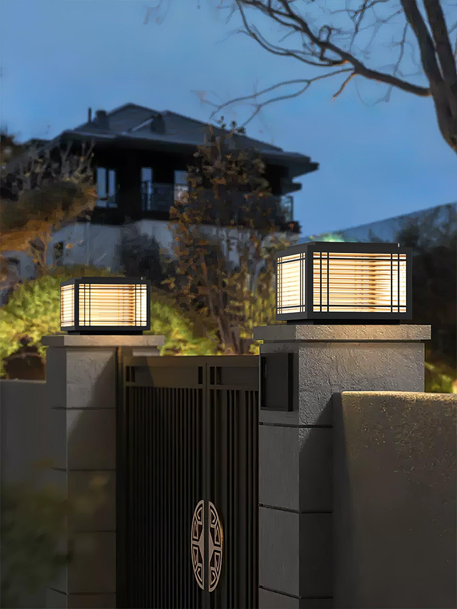 Outdoor Post Light - Solar Stainless Steel Lamp for Deck & Garden Use