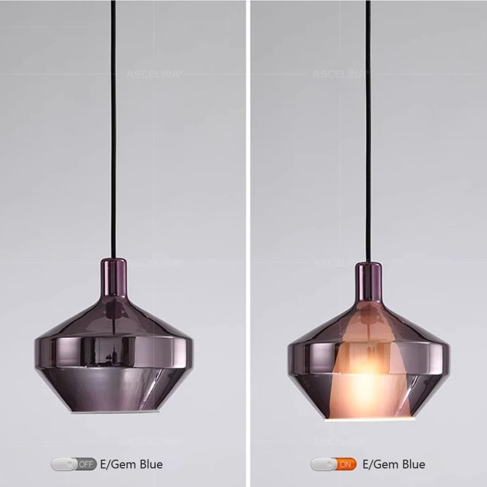 Modern Glass Pendant Light – Simple Colorful Dining Room Lighting