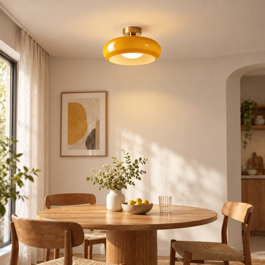 Bauvia Bauhaus moderne runde Glas-Deckenleuchte