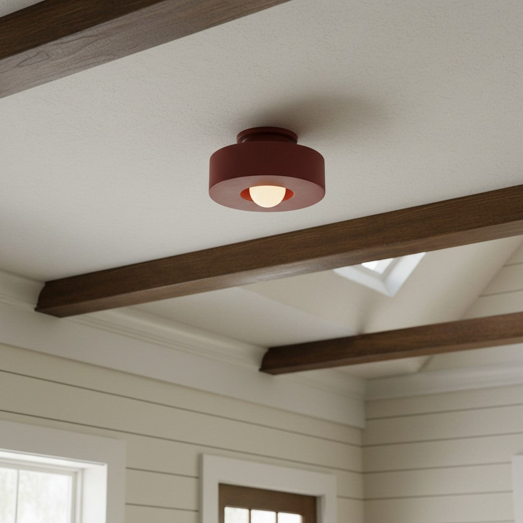 Nordyra Nordic Round Disc Ceiling Lamp – Minimalist Modern Lighting for Living Spaces N57