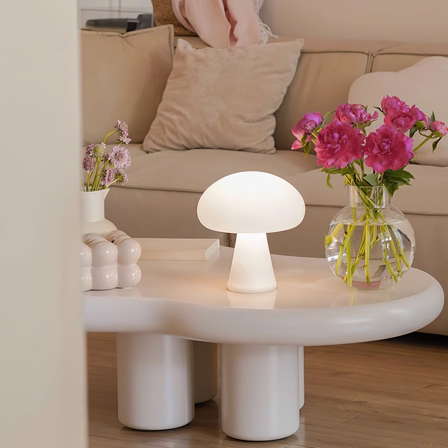 Tragbare Tischleuchte – wiederaufladbare moderne Lampe für Terrasse und Garten