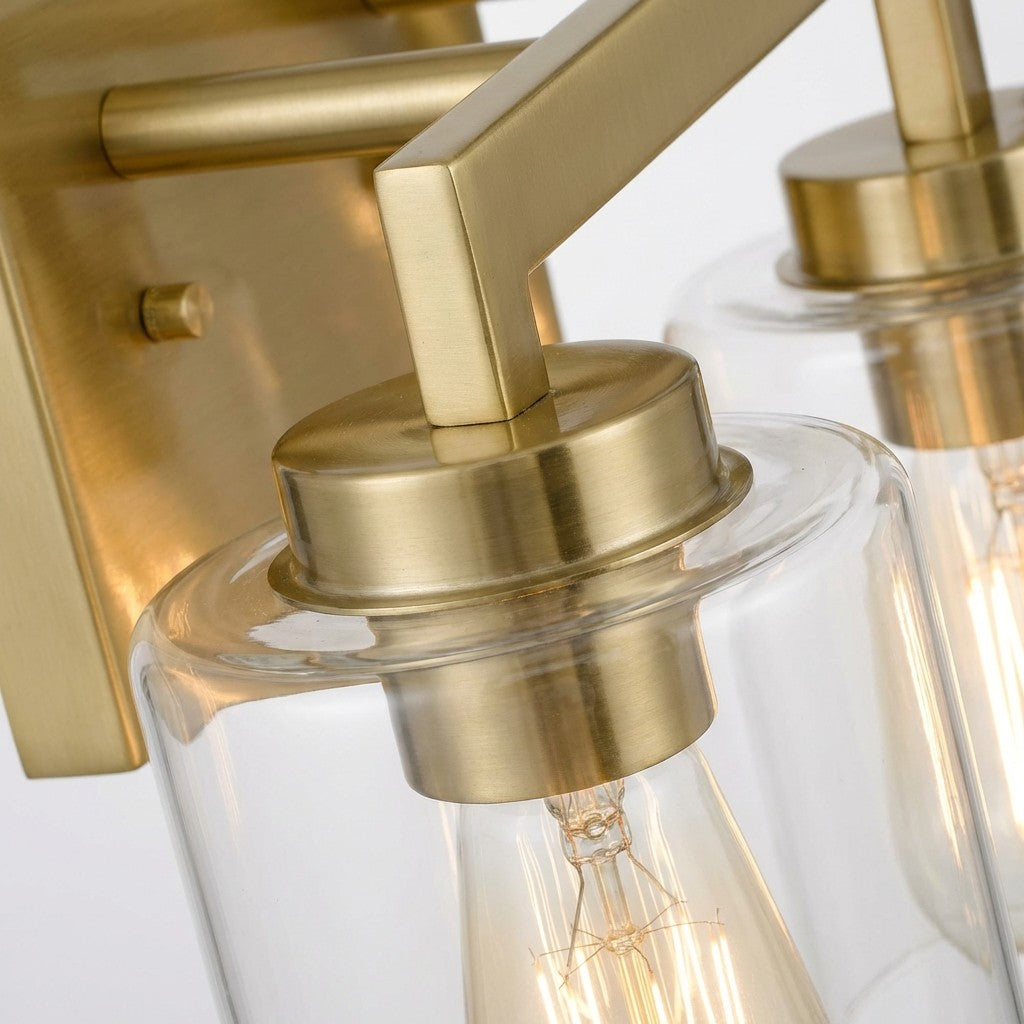 Brassiq Industrial Glass Cylinder Wall Lamp - Vintage Style Bathroom Vanity Light