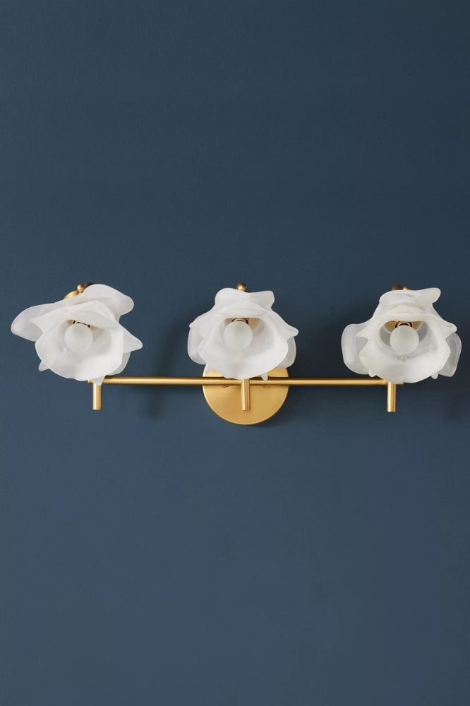 Revalis Glass Flower Vanity Sconce – Modern Floral Wall Light