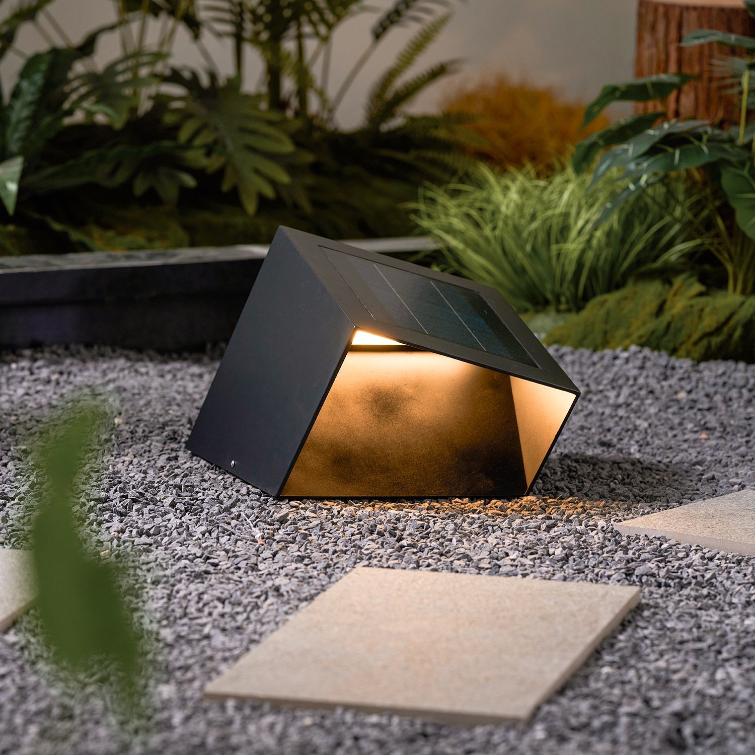 Cube Garden Solar Light - Compact LED Lamp for Patio & Small Gardens