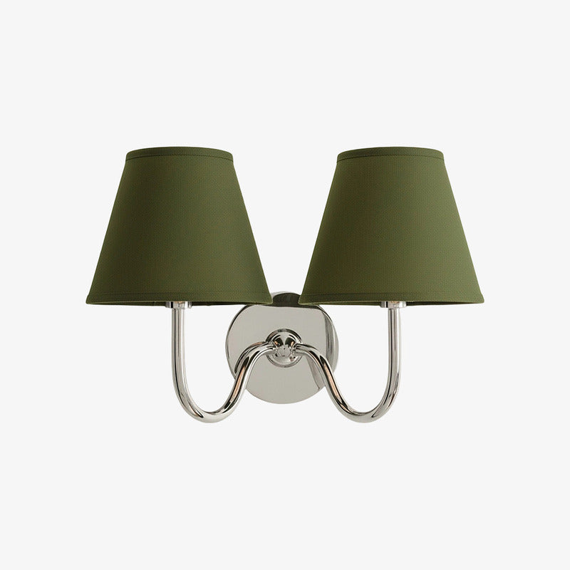 Luvora Pleated Shade Wall Lamp – Modern Brass Linen Lighting