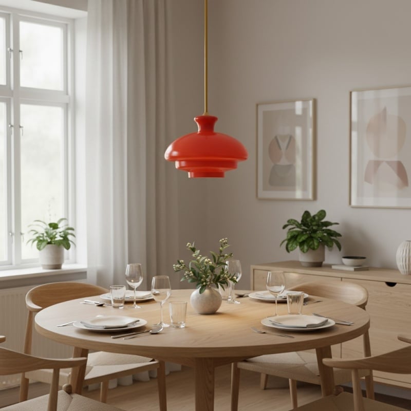 HaloVita Sculptural Glass Pendant Lamp - Bauhaus Bowl Shape Lighting for Living Areas