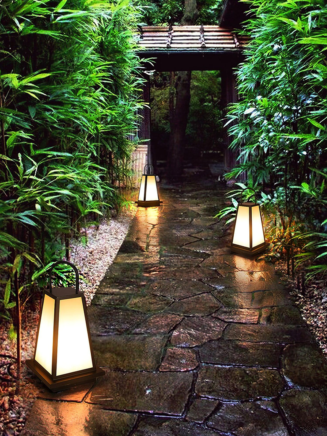 Tragbare Außenlampe – Gartenfertig – Dezente Anmut