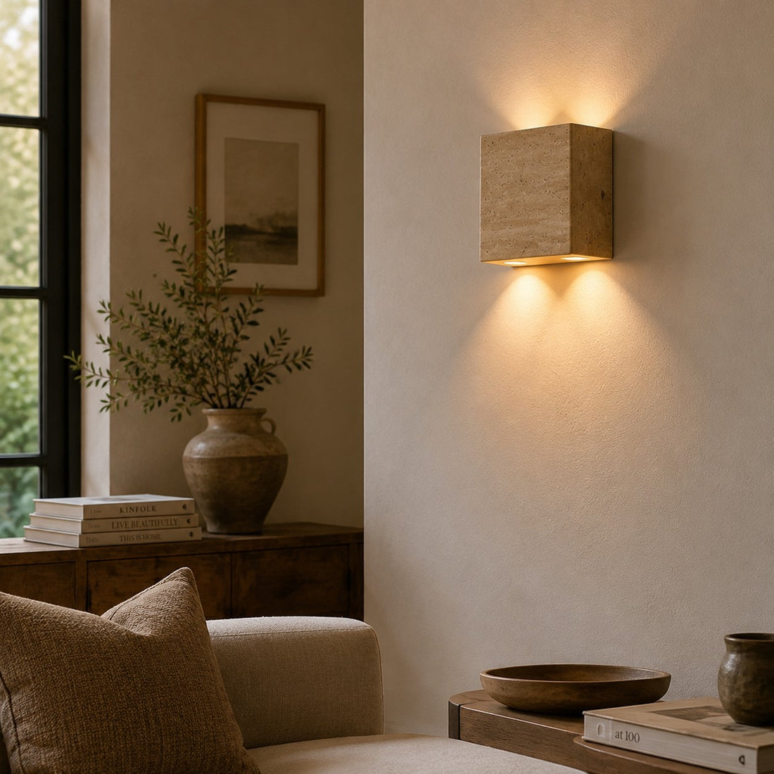 Natural Travertine Wall Sconce