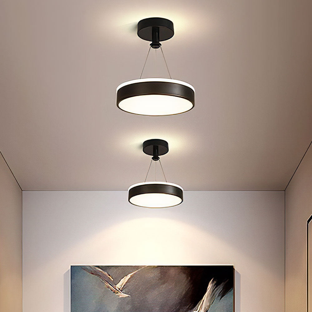 Metal LED Round Pendant Light - Modern LED Ceiling Fixture for Hallway